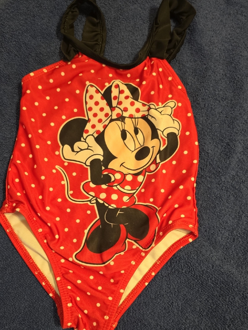 Disney Red Minnie Mouse Polka Dot Kids One-Piece Swim